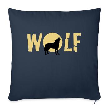 wolf_092011_c_2c - Sofa pillowcase 17,3'' x 17,3'' (45 x 45 cm) - navy - Front
