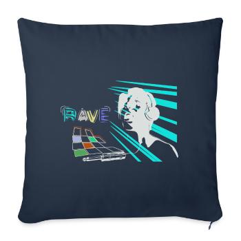 rave - Housse de coussin décorative 45 x 45 cm - bleu marine - Devant