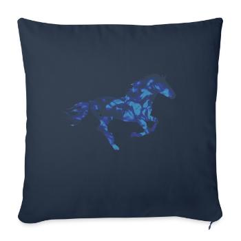 Cheval de cheval - Housse de coussin décorative 45 x 45 cm - bleu marine - Devant