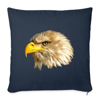 Aigle chauve aigle à queue blanche animal héraldique Etats-Unis - Housse de coussin décorative 45 x 45 cm - bleu marine - Devant