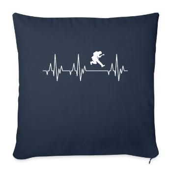 Battements de coeur ECG Egitarre Guitariste Rock musiciens - Housse de coussin décorative 45 x 45 cm - bleu marine - Devant