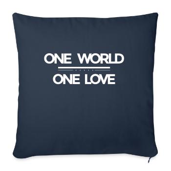 One World - One Love - Sofa pillowcase 17,3'' x 17,3'' (45 x 45 cm) - navy - Front
