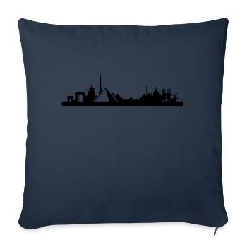 Paris Skyline Louvre - Sofakissenbezug 45 x 45 cm - Navy - Vorne
