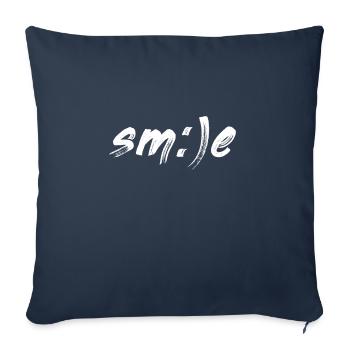 Smile smile - Sofa pillowcase 17,3'' x 17,3'' (45 x 45 cm) - navy - Front