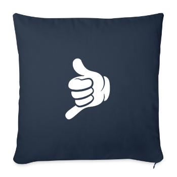 Main 🤙 Appelez-moi Tous les signaux de mains libres - Housse de coussin décorative 45 x 45 cm - bleu marine - Devant