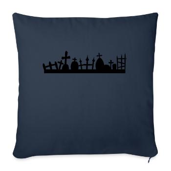 Cimetière d'halloween - Housse de coussin décorative 45 x 45 cm - bleu marine - Devant