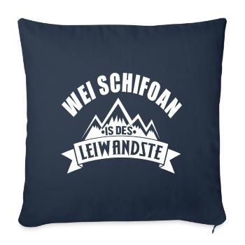 Wei Schifoan est le plus facile - Housse de coussin décorative 45 x 45 cm - bleu marine - Devant