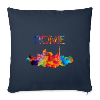 Don de Rome, capitale de l'Italie, capitale de l'Italie - Housse de coussin décorative 45 x 45 cm - bleu marine - Devant