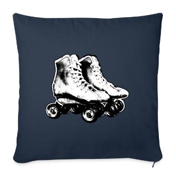 Rollschuhe Retro schwarz weiß - Sofakissenbezug 45 x 45 cm - Navy - Vorne
