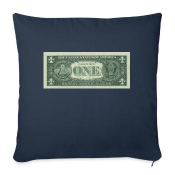 Un dollar bill. Un dollar de billet - Housse de coussin décorative 45 x 45 cm - bleu marine - Devant