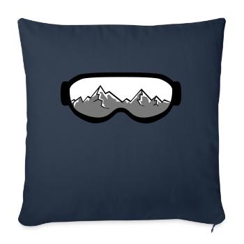 montagnes conduite snowboard ski hiver lunettes neige sc - Housse de coussin décorative 45 x 45 cm - bleu marine - Devant