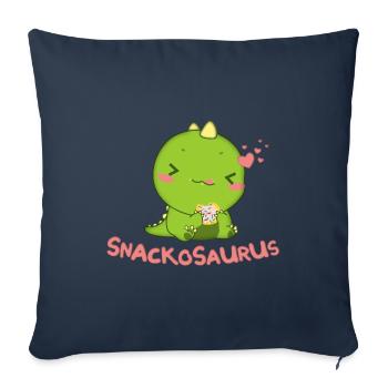 T-Shirt Snackosaurus Dinosaurier - Sofakissenbezug 45 x 45 cm - Navy - Vorne