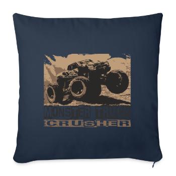 Monster truck, engine, car, speed - Sofa pillowcase 17,3'' x 17,3'' (45 x 45 cm) - navy - Front