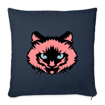 cat head pet 610 - Sofa pillowcase 17,3'' x 17,3'' (45 x 45 cm) - navy - Front