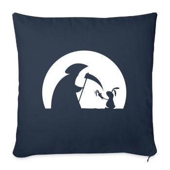 Lapin carotte mort moissonneuses lapin carotte - Housse de coussin décorative 45 x 45 cm - bleu marine - Devant