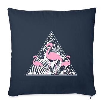Flamingo - Housse de coussin décorative 45 x 45 cm - bleu marine - Devant