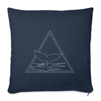 Whale fin whale ocean - Sofa pillowcase 17,3'' x 17,3'' (45 x 45 cm) - navy - Front