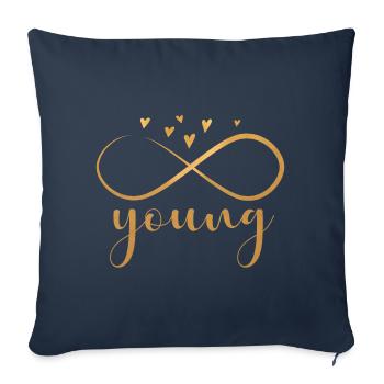 forever young in gold - Sofakissenbezug 45 x 45 cm - Navy - Vorne