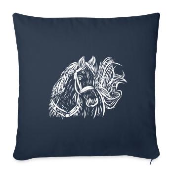 Pferd - Sofakissenbezug 45 x 45 cm - Navy - Vorne