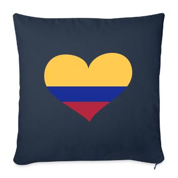 Kolumbien Herz; Heart Colombia - Housse de coussin décorative 45 x 45 cm - bleu marine - Devant