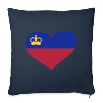 Liechtenstein Herz; Heart Liechtenstein - Sofa pillowcase 17,3'' x 17,3'' (45 x 45 cm) - navy - Front