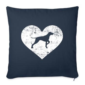 German Shorthaired Hair - Sofa pillowcase 17,3'' x 17,3'' (45 x 45 cm) - navy - Front
