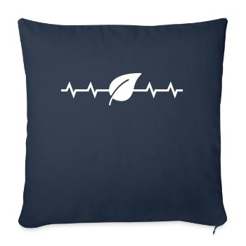 Heartbeat Leaf Plant Climate Environment Nature Bio - Sofa pillowcase 17,3'' x 17,3'' (45 x 45 cm) - navy - Front