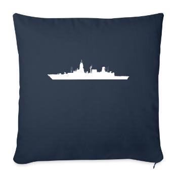 Frégate Saxony Classe 124 (Blanc) - Housse de coussin décorative 45 x 45 cm - bleu marine - Devant