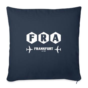 Chemise d'aéroport FRA de l'aéroport de Francfort - Housse de coussin décorative 45 x 45 cm - bleu marine - Devant