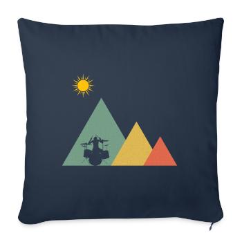Schlagzeug Schlagzeuger Berge - Sofakissenbezug 45 x 45 cm - Navy - Vorne