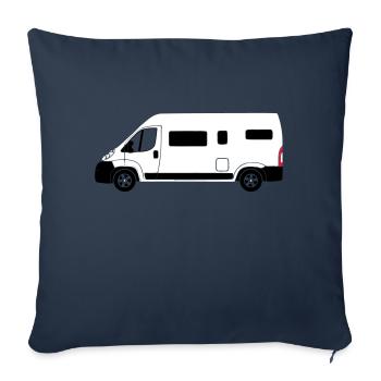 Camping car - Housse de coussin décorative 45 x 45 cm - bleu marine - Devant