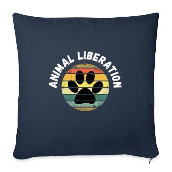 ANIMAL LIBERATION amoureux des animaux - Housse de coussin décorative 45 x 45 cm - bleu marine - Devant