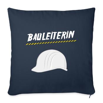 Chef de chantier - Housse de coussin décorative 45 x 45 cm - bleu marine - Devant