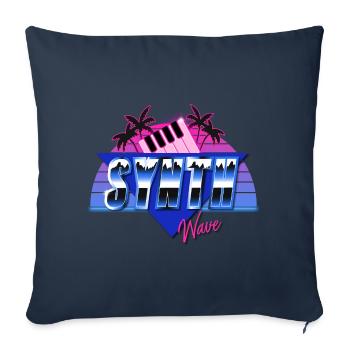 Synthwave - Housse de coussin décorative 45 x 45 cm - bleu marine - Devant