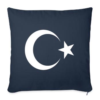 turc demi-lune et étoile turkey, turquie, türkiye - Housse de coussin décorative 45 x 45 cm - bleu marine - Devant