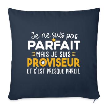Proviseur Homme Cadeau Métier Ecole Collège Humour - Housse de coussin décorative 45 x 45 cm - bleu marine - Devant