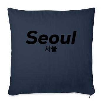 Seoul Korea Korean Language - Sofa pillowcase 17,3'' x 17,3'' (45 x 45 cm) - navy - Front