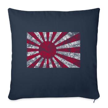 Drapeau japonais Soleil levant Drapeau Patrie Tokyo - Housse de coussin décorative 45 x 45 cm - bleu marine - Devant