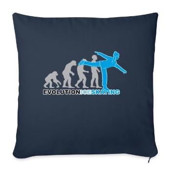 Evolution patinage sur glace, patinage sur glace, patinage sur glace - Housse de coussin décorative 45 x 45 cm - bleu marine - Devant