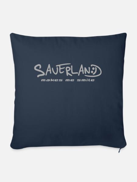 Sauerland makes me smile silber - Sofakissenbezug 45 x 45 cm - Navy