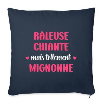 Râleuse chiante mais mignonne - Housse de coussin décorative 45 x 45 cm - bleu marine - Devant
