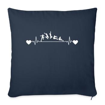 Weitsprung EKG Weitspringer Dreisprung Sportlehrer - Sofakissenbezug 45 x 45 cm - Navy - Vorne