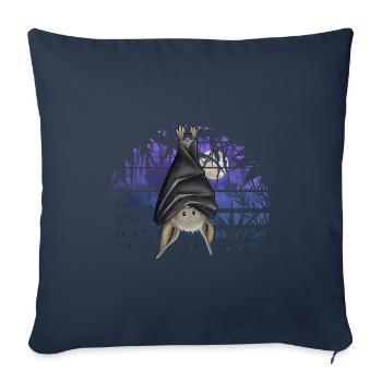 Casual Gothic Bat in Dark Blue Full Moon - Sofa pillowcase 17,3'' x 17,3'' (45 x 45 cm) - navy - Front