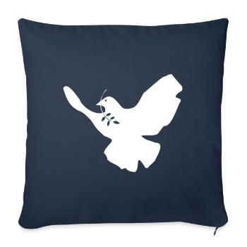 Friedenstaube - Sofakissenbezug 45 x 45 cm - Navy - Vorne