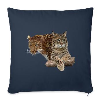 Leopard and lynx - Sofa pillowcase 17,3'' x 17,3'' (45 x 45 cm) - navy - Front