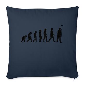 Peintre et Vernisseur Evolution Peinture au pinceau - Housse de coussin décorative 45 x 45 cm - bleu marine - Devant
