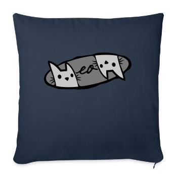 Meow 2 Cats Logo - Sofa pillowcase 17,3'' x 17,3'' (45 x 45 cm) - navy - Front