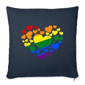 J’aime les LGBT - Housse de coussin décorative 45 x 45 cm - bleu marine - Devant