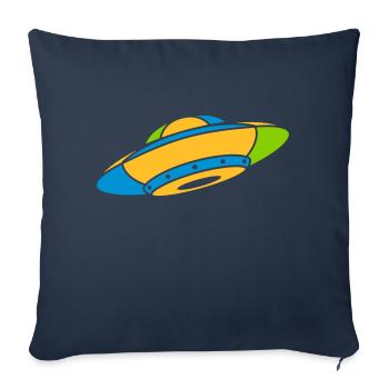 Colorful UFO Mystery Aliens - Sofa pillowcase 17,3'' x 17,3'' (45 x 45 cm) - navy - Front