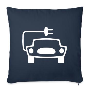 Voitures électriques - Housse de coussin décorative 45 x 45 cm - bleu marine - Devant